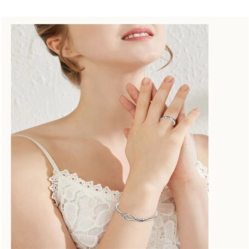 Klassisk stil stabelbar ring sløjfe knude blomster blad ring metal zirconia krystal finger lucky ring kvinde & #39 ;s bryllup fest smykker
