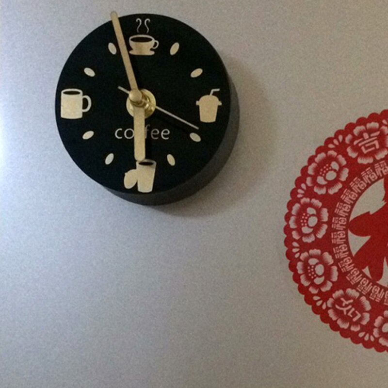 Mute refrigerador redes Souvenir Digital auto Reloj de pared adhesivo nevera redes en blanco tablero magnético cocina reloj Mural