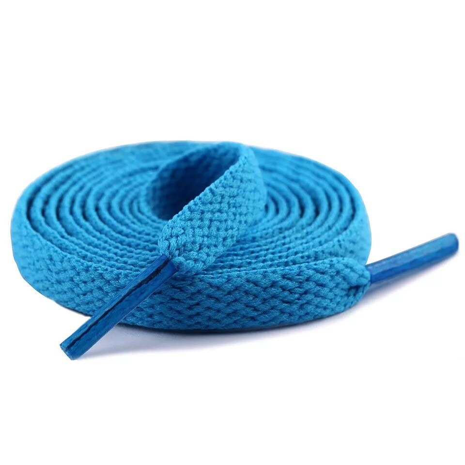 Unisex snørebånd til sneakers flad rem reb sko snørebånd farverige søde elastiske snørebånd sneakers sko tilbehør: Blå