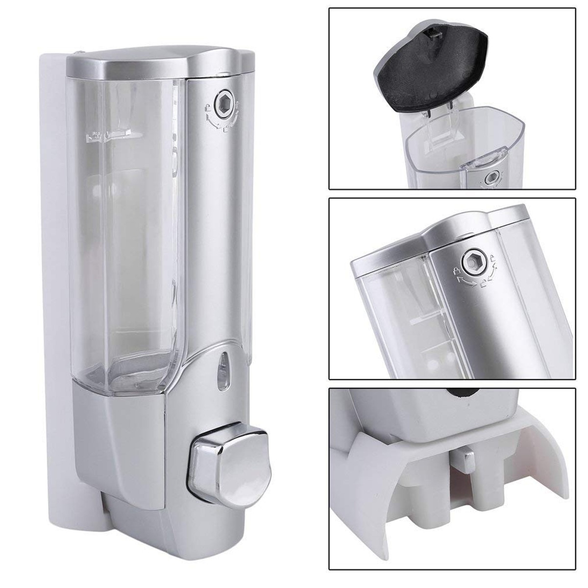 Liquid Soap Dispenser Wall Mount 350ml Bathroom Accessories Plastic Detergent Shampoo Dispensers Kitchen Soap Bottle