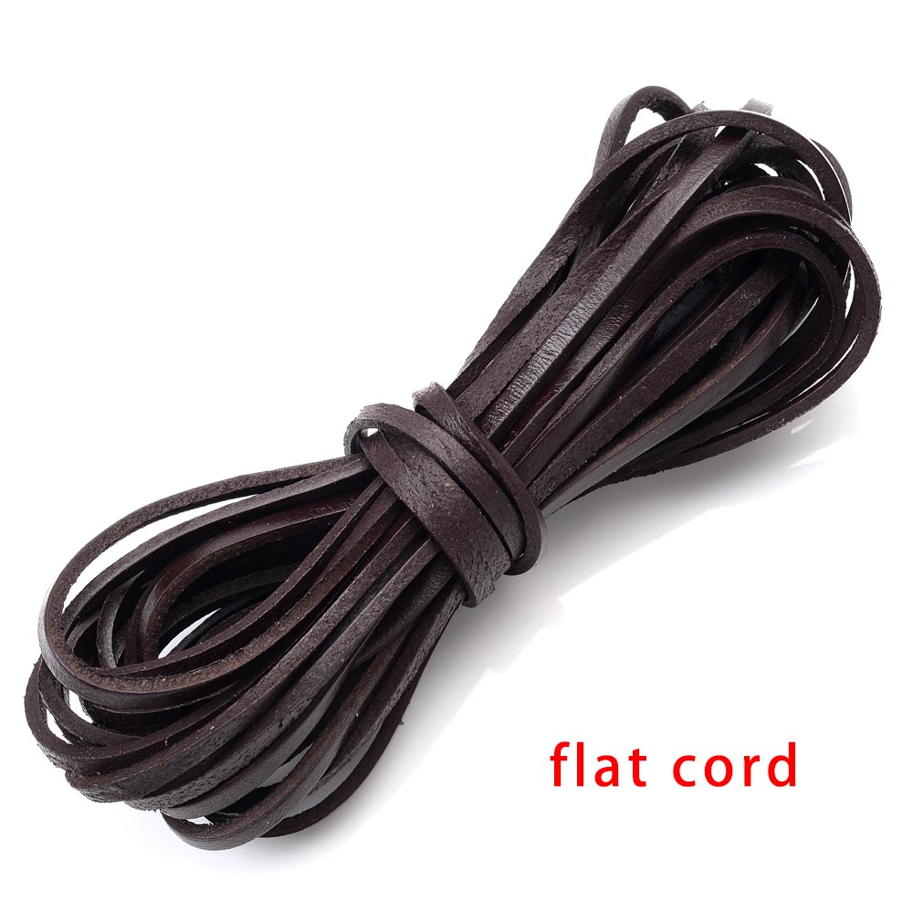 Bracelet en fil de cuir tressé de 5 mètres, cordon rond et plat en cuir, corde à faire soi-même: 16
