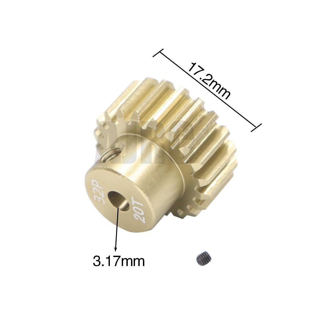 32P M0.8 3.175mm 13T 14T 15T 16T 17T 18T 19T 20T 7075 Aluminum alloy Metal Pinion Motor Gear For 1/10 RC Model Car Motor gear: Dark Grey