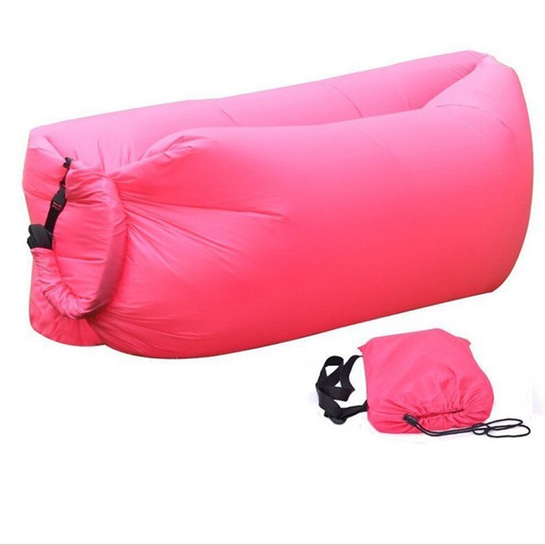 Let sovepose vandtæt oppustelig pose doven sofa camping soveposer luft seng voksen strand lounge stol hurtig foldning: Rød