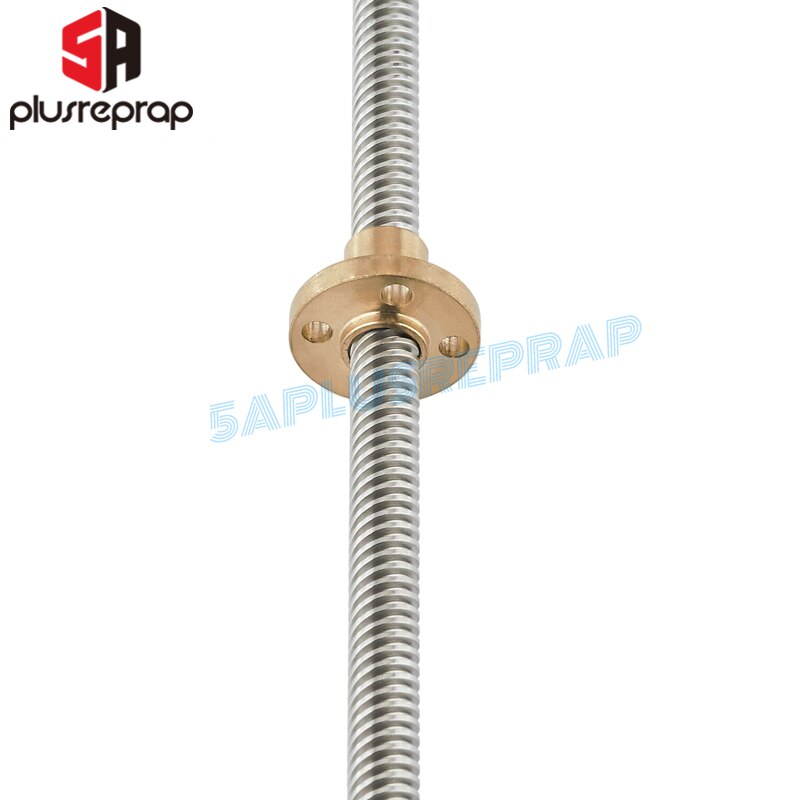 2PCS T8 8mm Lead Screw 350mm with Brass Nut Bore 8mm Lead Trapezoidal Spindle Screw Lead Screw Rod T Shape Linear Rail Bar Shaft