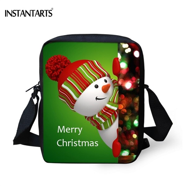 Instantarts engraçado 3d chapéu vermelho pet pug cão impresso crossbody saco para meninas meninos chirstmas presente mini bolsas de viagem sacos do mensageiro: CC1930E