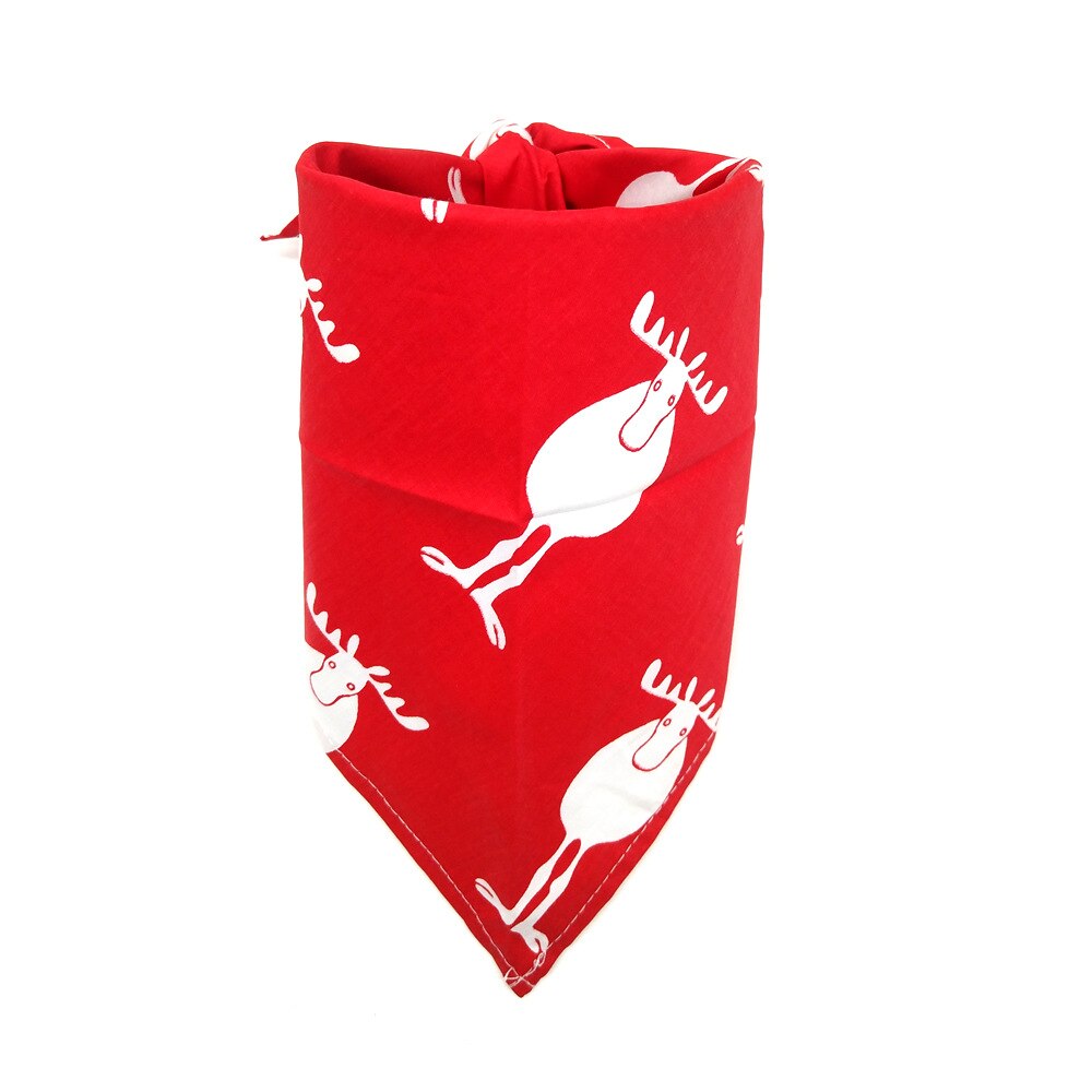 Slakkenhuis huisdier kat hond bandana slabbetjes kerst bedrukte sjaal halsband huisdier halsdoek kat puppy speeksel handdoek honden driehoekige handdoek: Kerst eland / 64cm