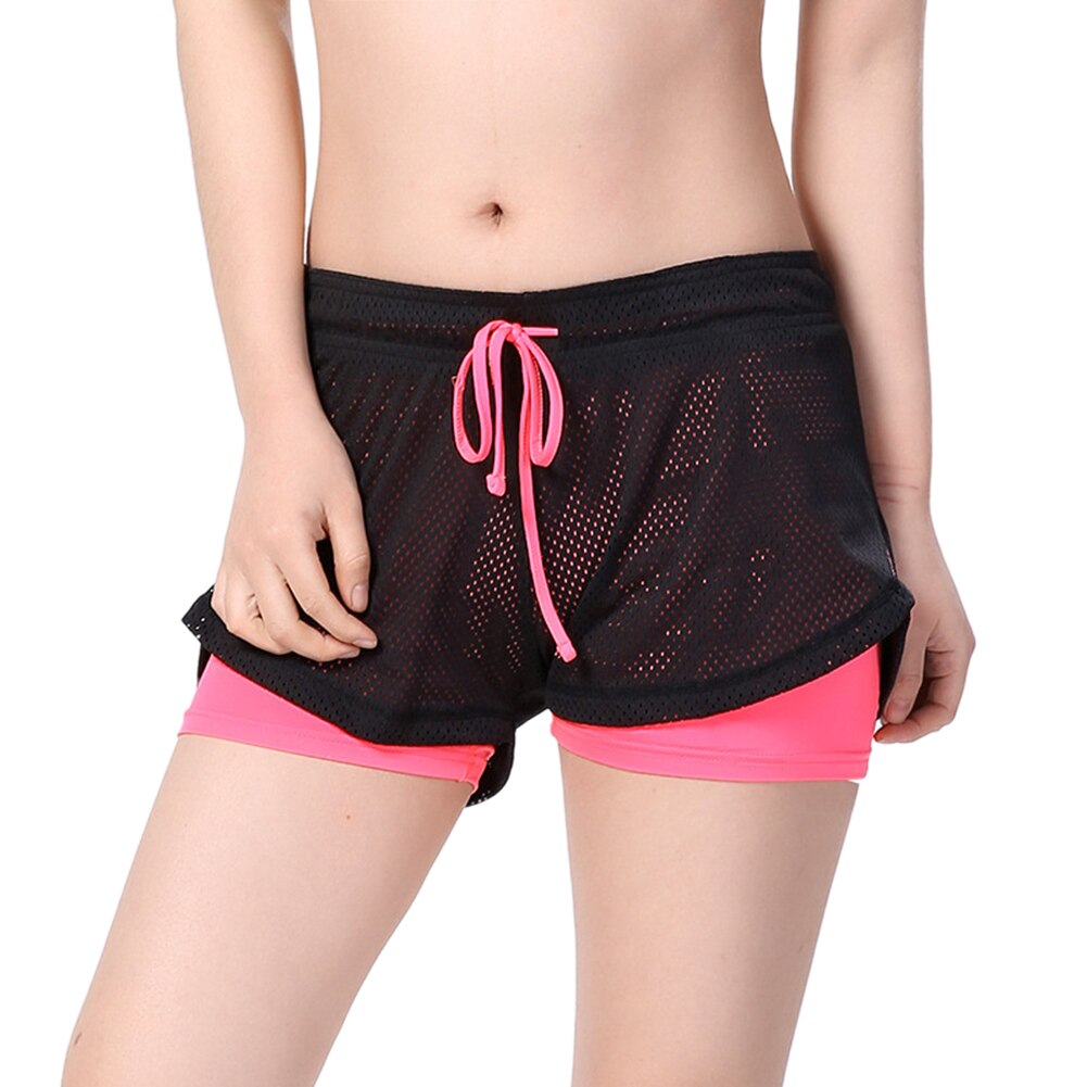 2 In 1 Sport Running Shorts Gym Mesh Shorts Voor Vrouwen Fitness Shorts Met Koord Training Snel Droog Jogging Workout shorts