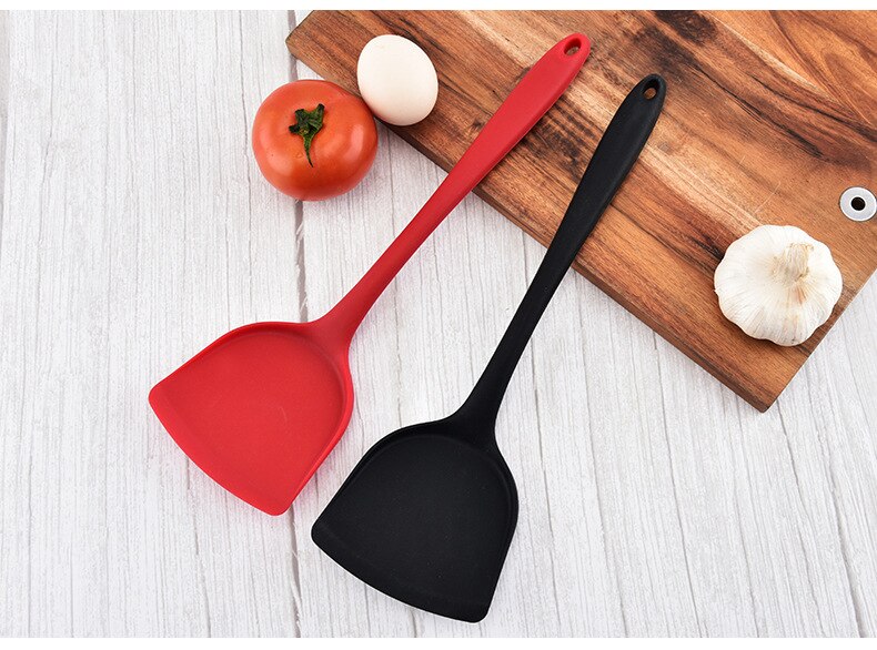 1PC Kitchen Utensil Turners Spatula Heat Resistant Integrate Handle Silicone Spoon Scraper Pan Spatula Cake Kitchen Cook OK 1198