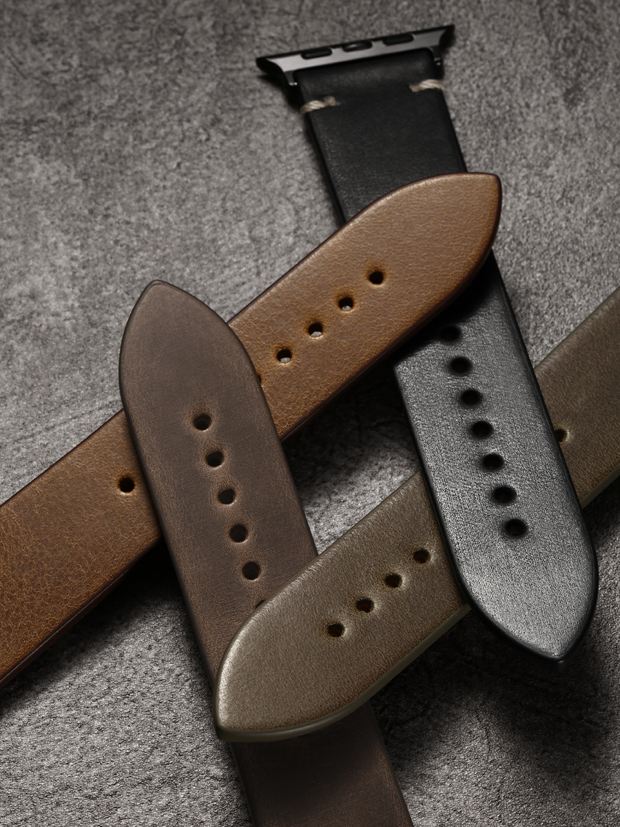 Lederen Horlogeband Voor Apple Watch, Ultra 49Mm, Serie 9, 8, 7, 6, Se, 45Mm, 44Mm, 41Mm, 40Mm, Plantaardige Gelooide Leren Band