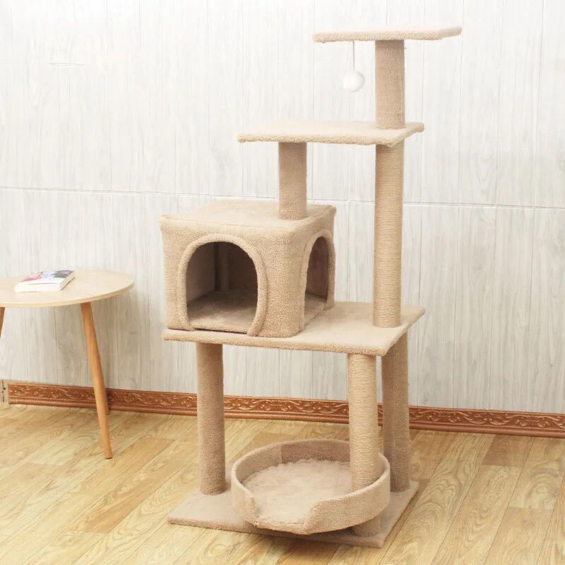 Pet Products Modern Luxury Large Wood Cat Climbing Tower Tree House For Cat