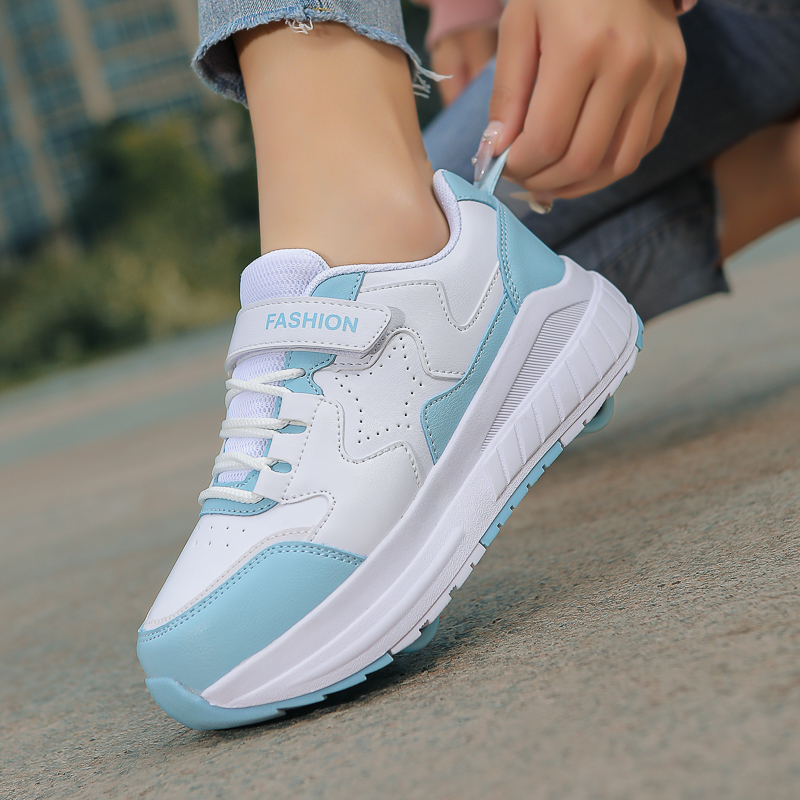 Kids Roller Skate Shoes Casual Sports Children 4-Wheels Sneakers for Boys and Girls Nice Footwear