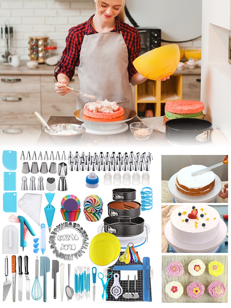 458 Pcs Cake DIY Tool Cake Decoration Kit Cake DIY Spatulas Decorating Backing Tools For DIY Hademade Cake Decorations Universal