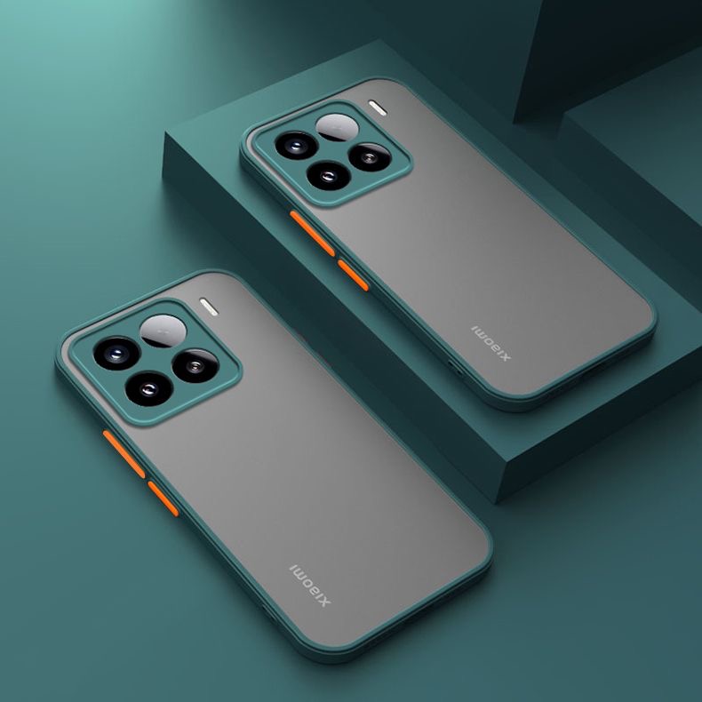 Para Xiaomi 15 Pro Funda para Xiaomi Mi 15 Pro Funda Funda mate translúcido duro PC teléfono parachoques para Xiaomi 15 Pro: Verde negro / Para iPhone 16 Pro