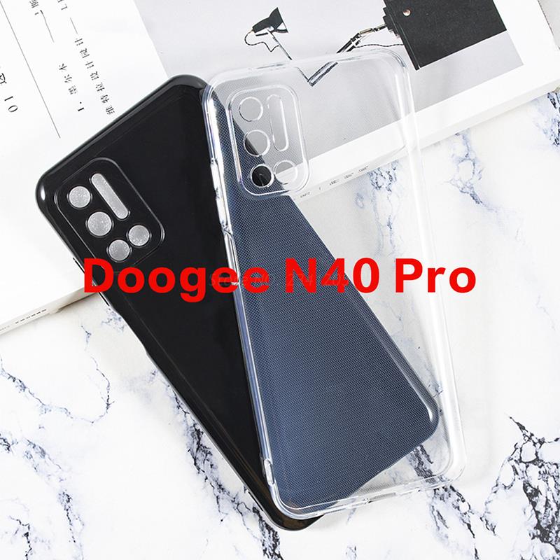 Transparante Telefoon Case Voor Doogee N40 Pro Case Ultra Thin Clear Soft Tpu Case Cover Voor Doogee N40 Pro Soft zwart Tpu Case Coque