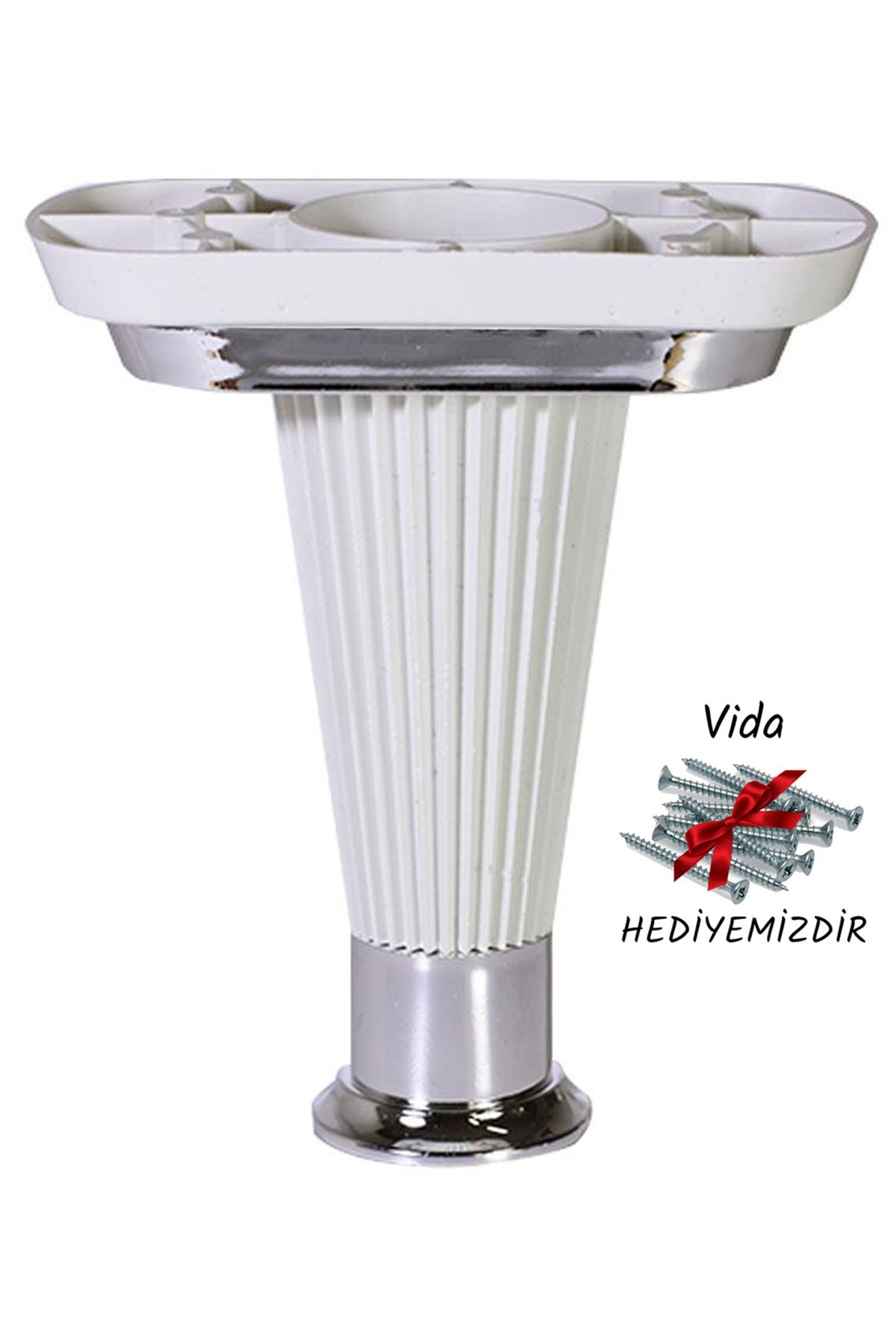 Nobel meble sofa Pufa Stolik kawowy Noga sofy 15 cm Biała chromowana noga podstawowa