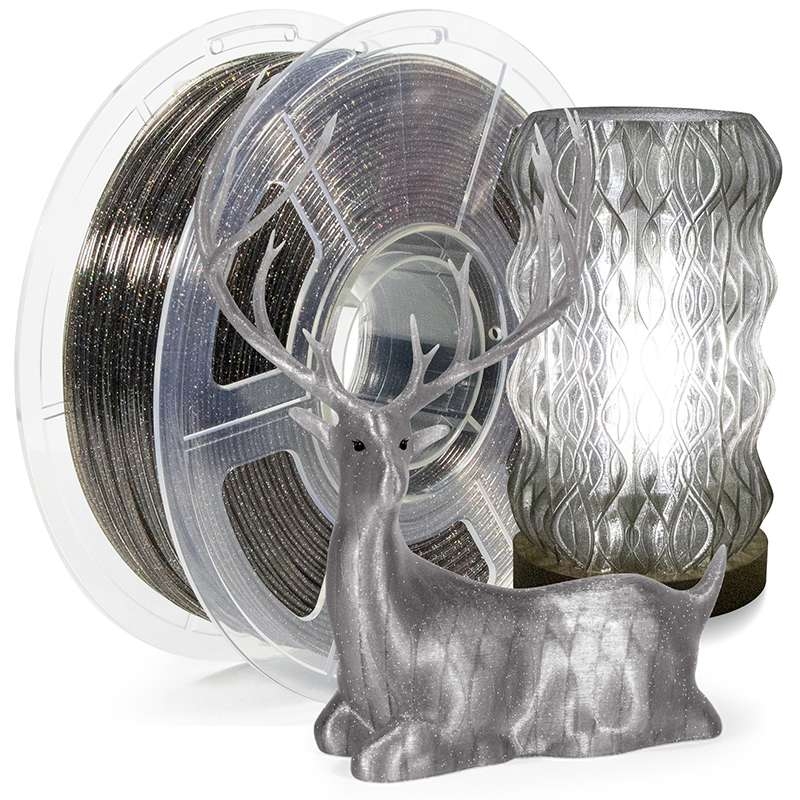 Glitter Clear PETG Filament 1.75mm,Sparkle Shiny Galaxy Transparent PETG Filament 1kg, Rainbow/Blue/Green/Blue-purple/Grey: Blue