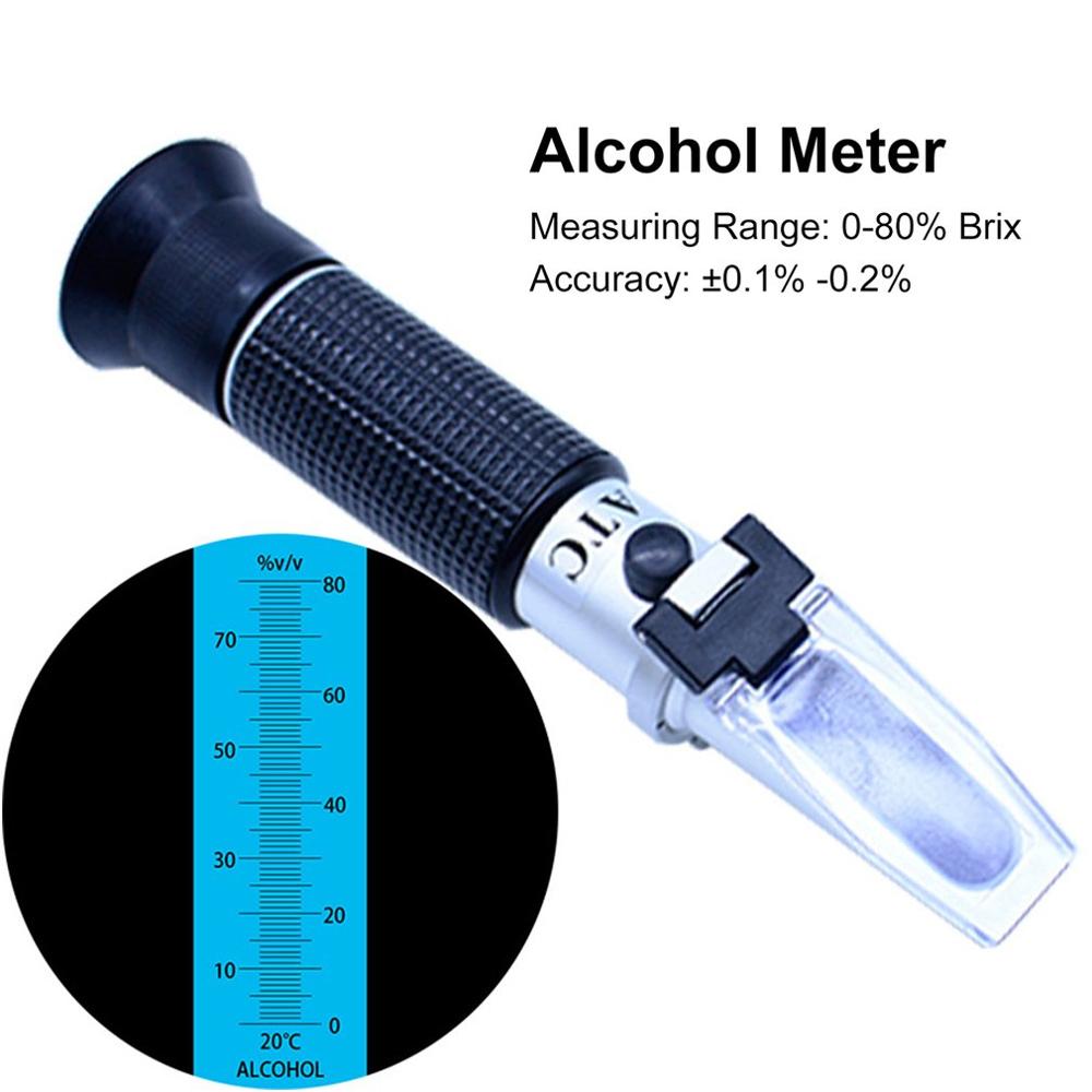 0-80% Alcohol vino refractómetro Alcohol Metro ebullioscopio medidor de concentración oenómetro Alcohol