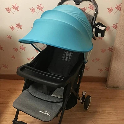 Universal stroller sunshade cover, extended sun visor, canopy cover for strollers, stroller accessories, car seat, stroller cap, sun hood: Blue