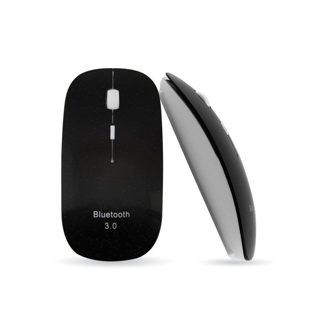 Bezprzewodowa mysz z Bluetooth optyczna Ultra cienka szczupła 3D komputer Mause mała różowa ergonomiczna mysz BT 3.0 na PC Laptop Notebook Girl: Black