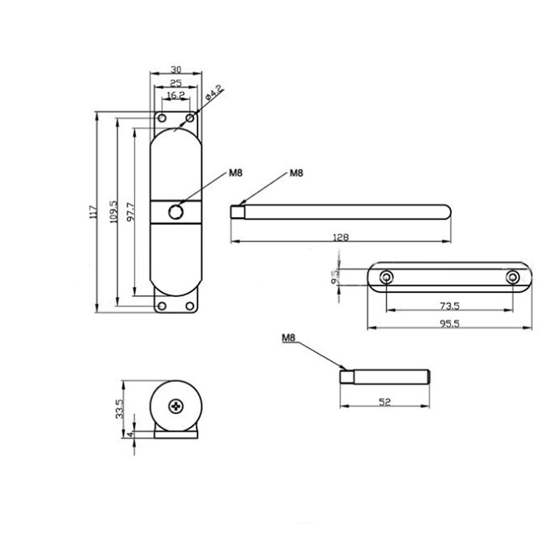 White Spring Closing Door Zinc Alloy Adjustable Surface Mounted Automatic Door Closer Fire Rated Door Stopper Door Hardware