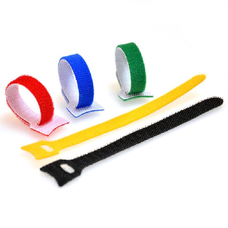 12*150mm 10PCS Nylon Sticky Cable Ties Wire Strap cord Wrap Fastening Management Magic Self Adhesive Tape Wire Holder Organizer