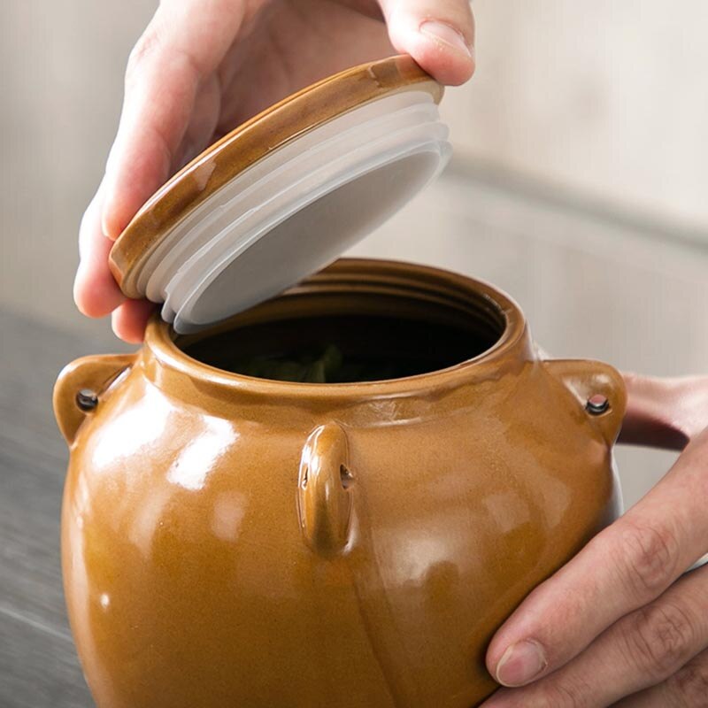 Jahrgang Keramik Gurke Krug Verdicken Lebensmittel Versiegelt Lagerung Gläser Nacht Flecken Gebeizt Gemüse Kohl Container Küche Zubehör