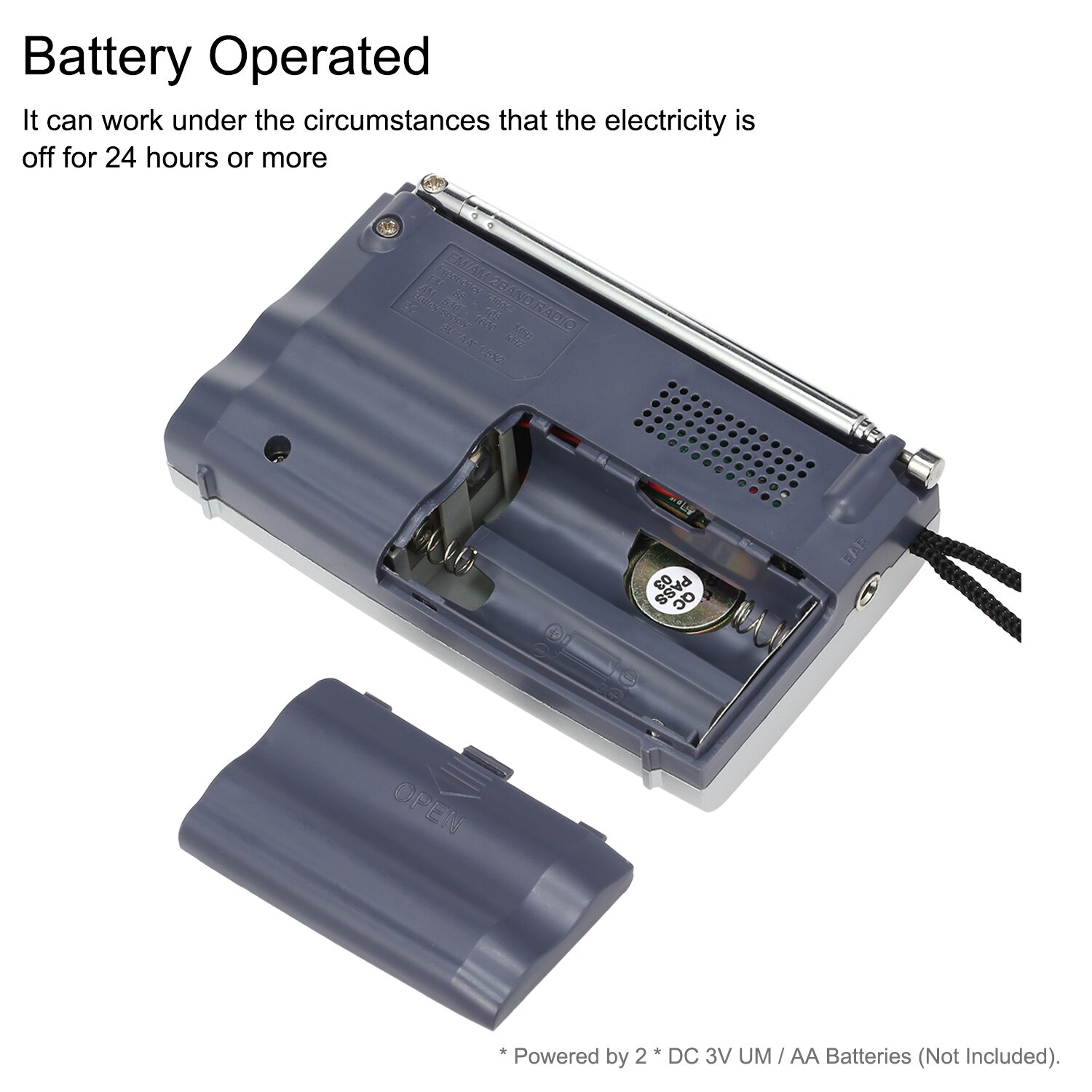 Indin Mini Draagbare Fm/Am Radio Handheld Digitale Fm Music Player Speaker BC-R28 Voor Huis Outdoor