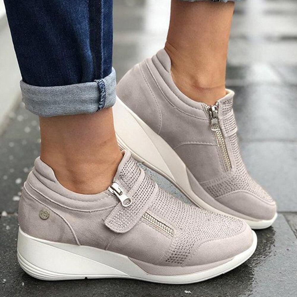 Loozykit directe femmes chaussures plates respirant sport décontracté couleur Pure plate-forme chaussure Sneaker