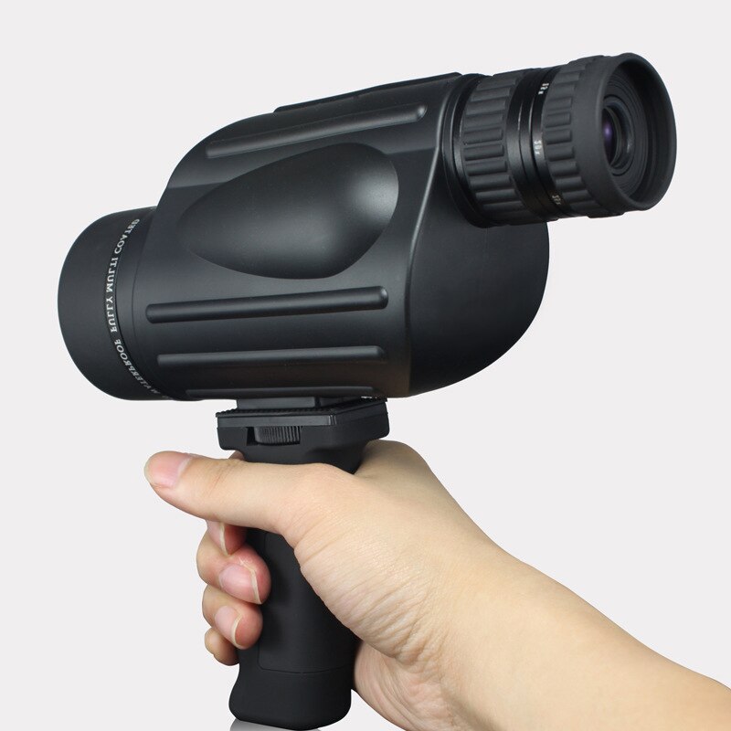 10-30X50 monocular telescope waterproof prism multi-coated lens low night vision for hiking camping travel: with handle