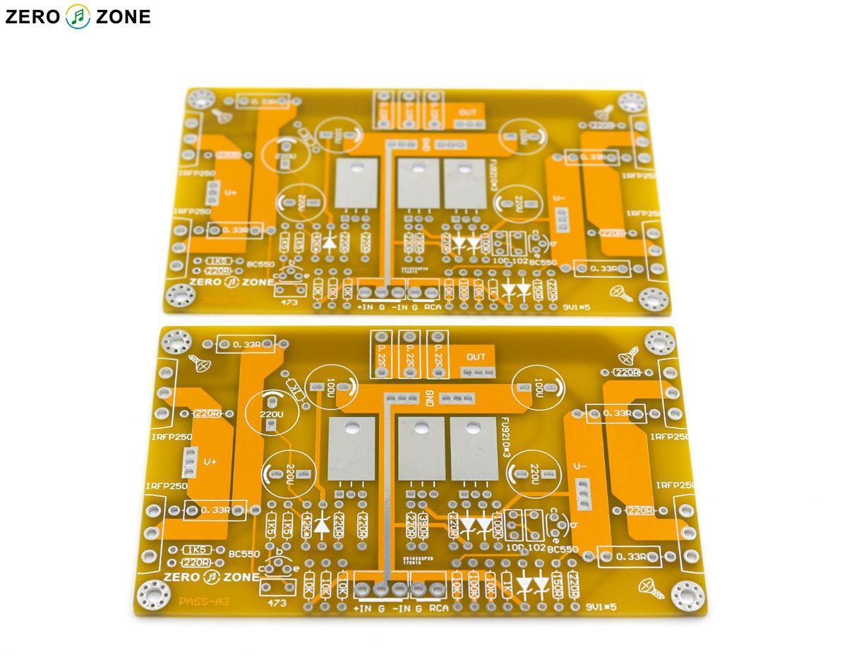 GZLOZONE One Pair PASS A3 Single-ended Class A Power Amplifier Bare PCB