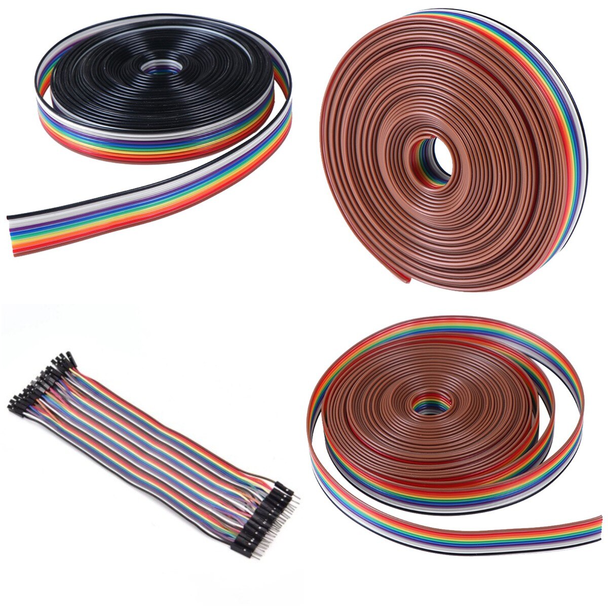 5meters/lot Color Rainbow 28AWG Ribbon Cable 10WAY Flat Ribbon Cable Wire Rainbow Cable 10P Ribbon Cable