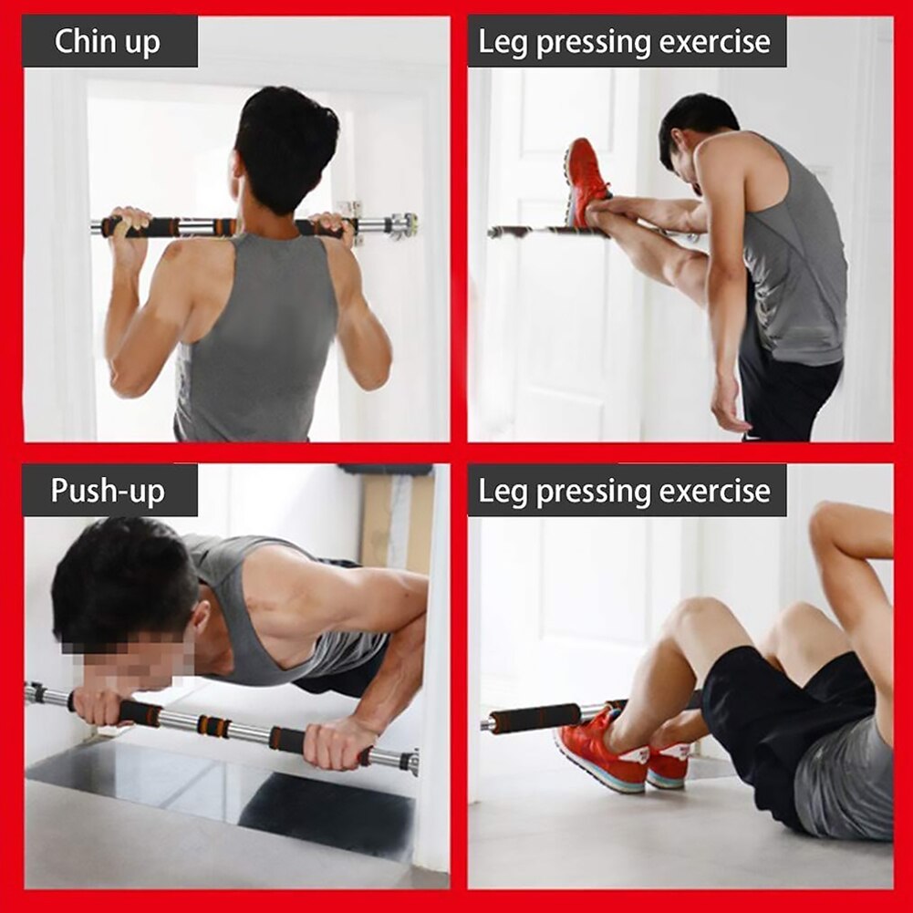 Barras de entrenamiento ajustables de acero Horizontal para puerta, piezas de apoyo deportivas, entrenamiento de tirar hacia arriba