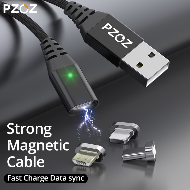 PZOZ Shop club exclusive Magnetic Cable Type C Micro USB C 8pin Fast Charging Adapter Phone Microusb Type-C Magnet Charger