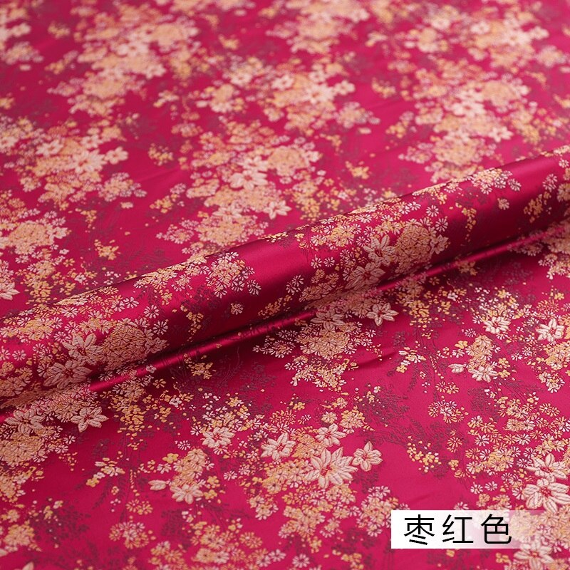 Brokaat Satijn Stof Mooie Jurk Stof Materiaal Voor Maken Cheongsam En Kimono: Bourgondië