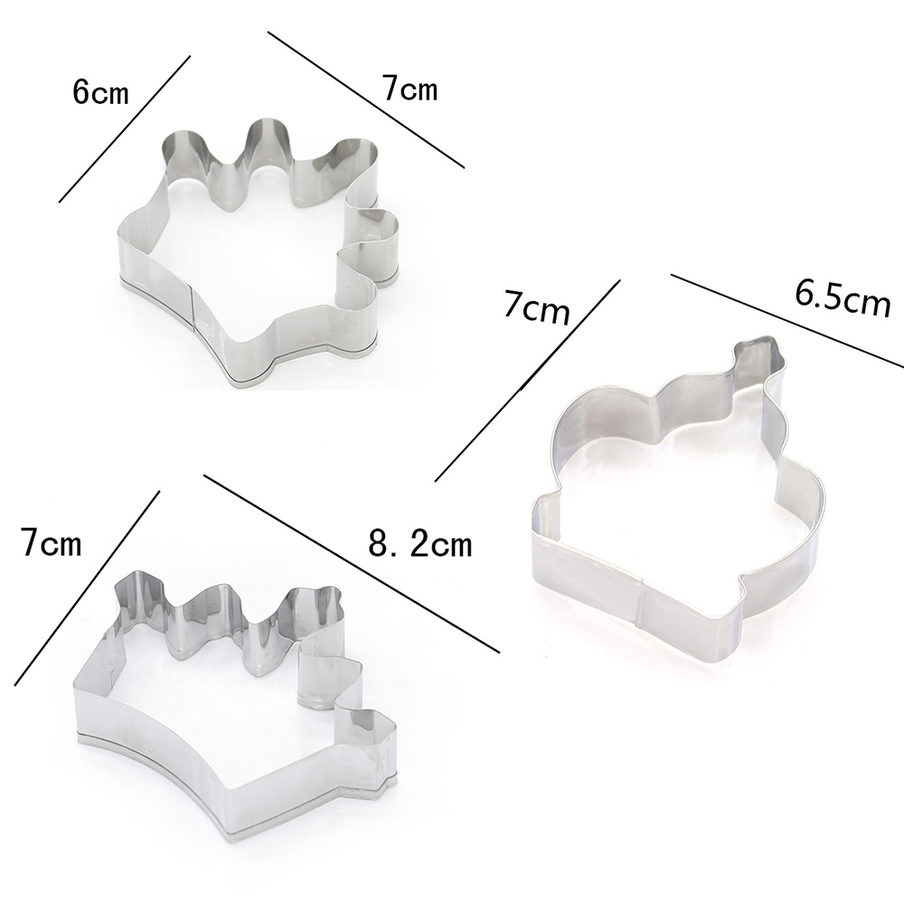 Moule à biscuits en acier inoxydable, 3 pièces, en os de chien, pour biscuits, Fondant, pâtisserie, outil de cuisson, décoration de gâteaux, Sugarcraft: Crown-3pcs