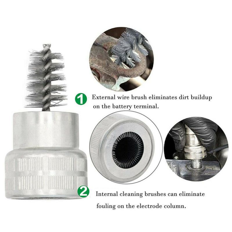 2x Car Battery Terminals 12V Auto Cable Connector Adapter Clamps Clip + Car Wash Cleaning Wire Dirt Corrosion Brush Cleaner UTV