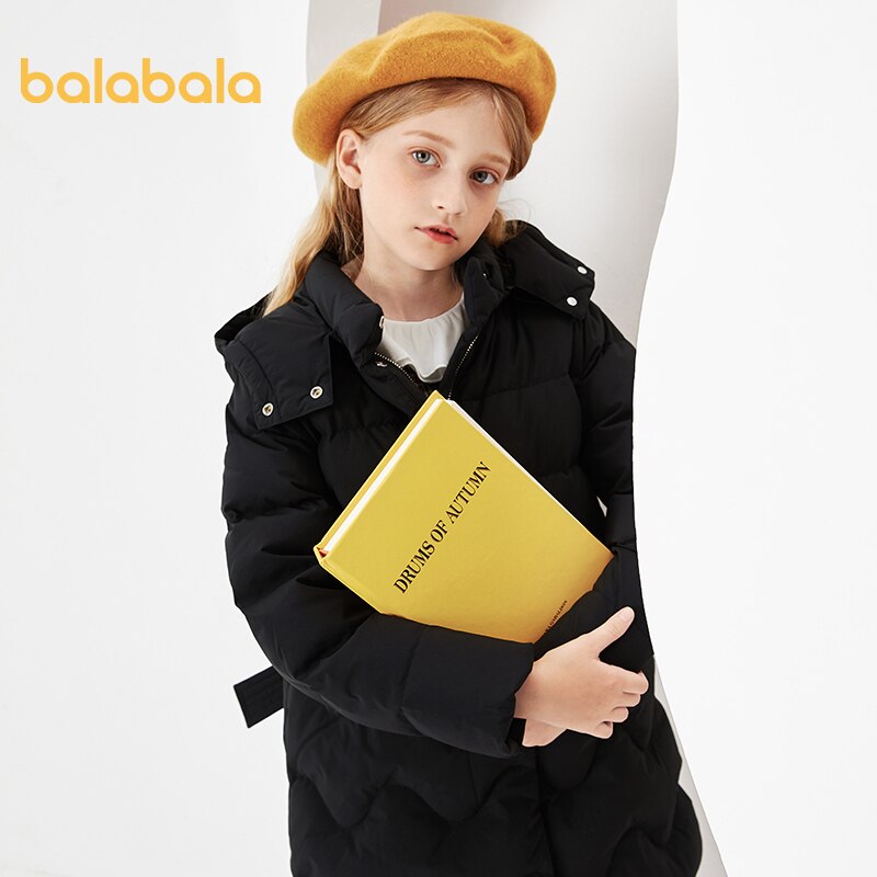 Balabala Winter Meisjes Witte Eend Donsjack Kinderen Donsjack Hooded Outdoor Dikke Warme Kinderen Sneeuw Jas