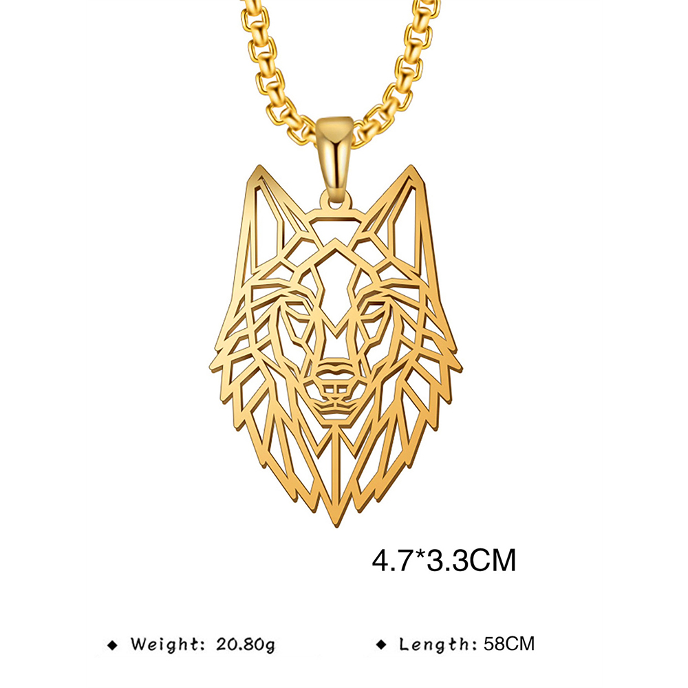 My Shape Roi Lion couronne pendentif collier hommes garçon en acier inoxydable punk animal loup charme collier Hip Hop bijoux,collier garcon enfan,coliers pour enfants garçon de,chaine homme