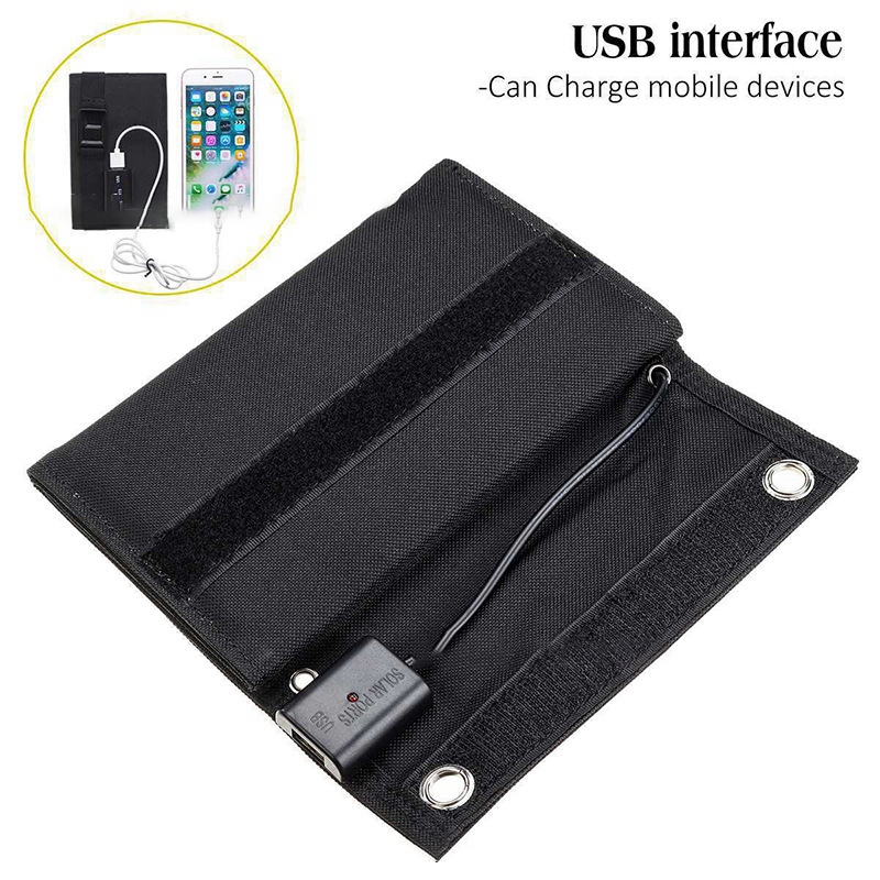 15W 5V Solar Panel Foldable Portable Waterproof Power Backup USB Interface for Outdoor Camping Travel