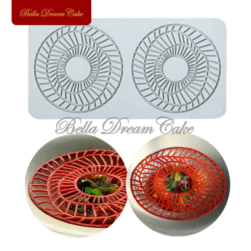 Tapis de dentelle en forme de feuille de houx/Floral, 1 pièce, moule à Fondant de chocolat, à faire soi-même, coussin en Silicone, outils de décoration de gâteaux, ustensiles de cuisine: Style 2-LFM-115