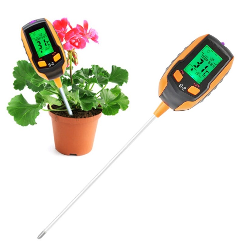 Soil Meter with Long Alloy Probe 5-in-1 Soil PH Meter Moisture/Temerature Tester
