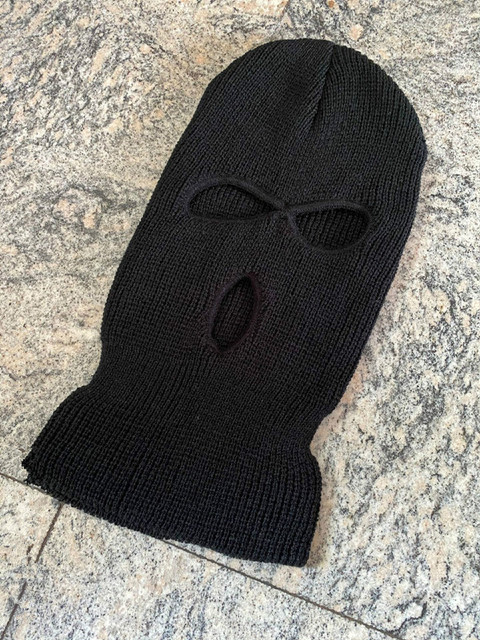 Ski Mask Knitted Face Cover Winter Balaclava Full Face Mask for Winter Outdoor Sports CS Winter Three 3 Hole Balaclava Knit Ha: Black