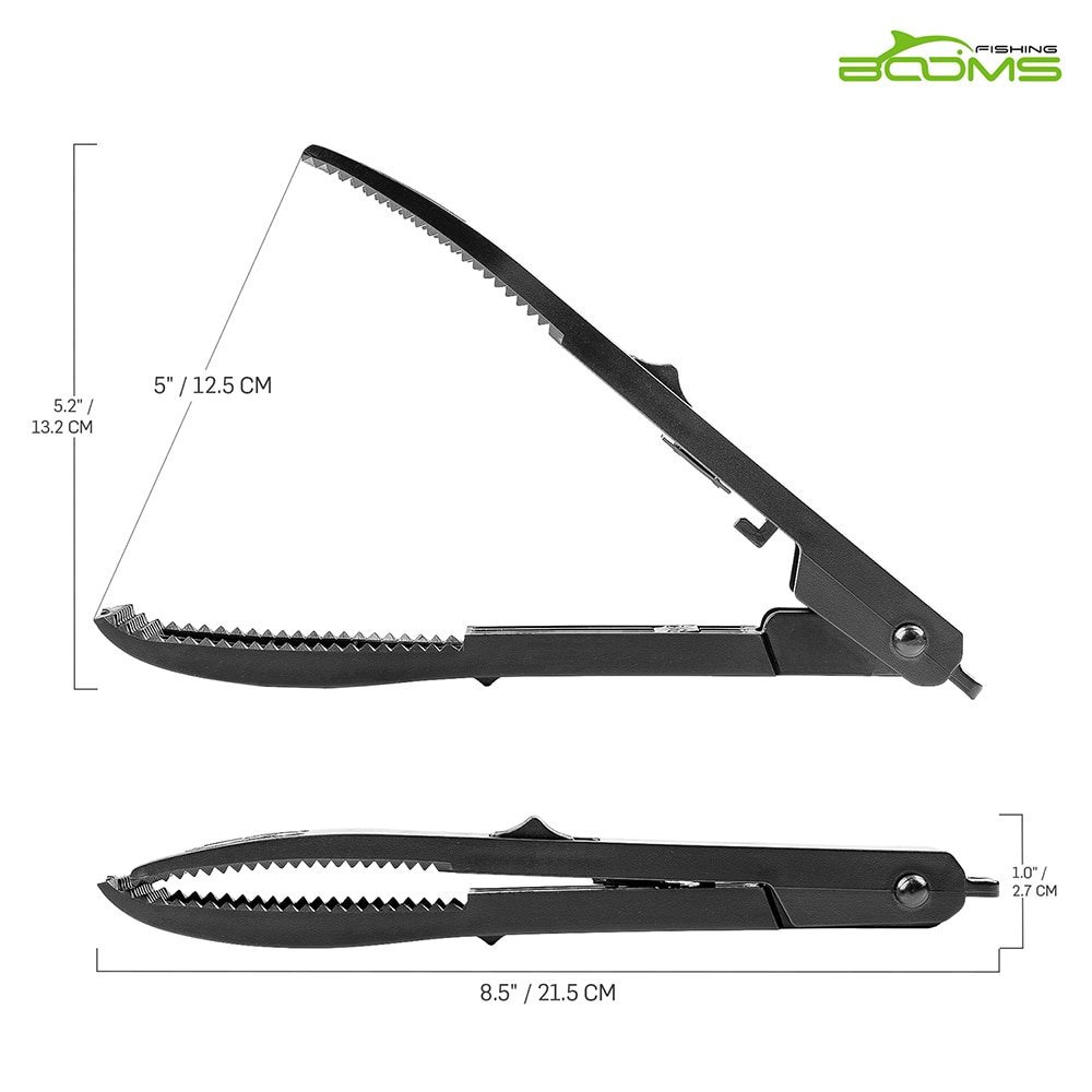 Agarrador (Gripper) De Pesca De Aluminio - Herramienta Para Sujetar Peces - Tamaño Medio, Negro