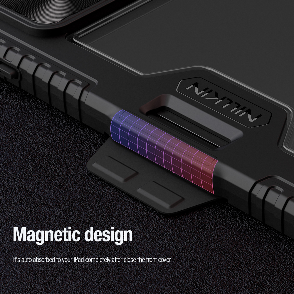 NILLKIN-Étui magnétique multi-angle pour Xiaomi Pad 7 Pro, protection d'appareil photo pliable, couverture noire avec porte-crayon