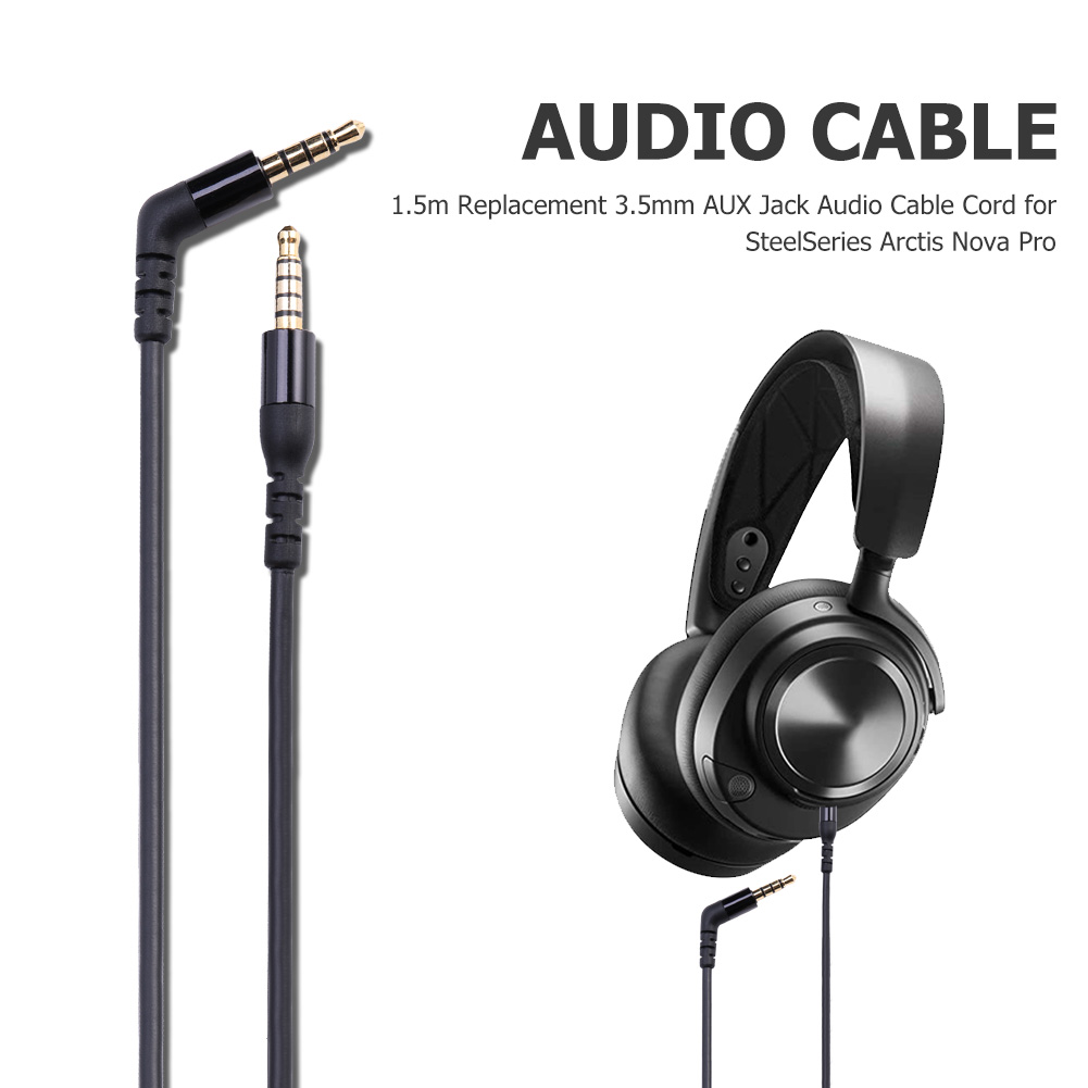 1.5m Replacement 3.5mm AUX Jack Audio Cable Cord for SteelSeries Arctis Nova Pro
