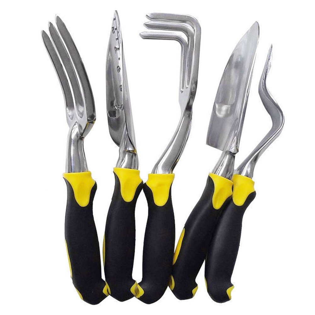 5pcs Garden Shovel Spade Trowel Rake Set Transplanted Cultivator Weeder Weeding Fork Digging Tools Flower Planting Helper