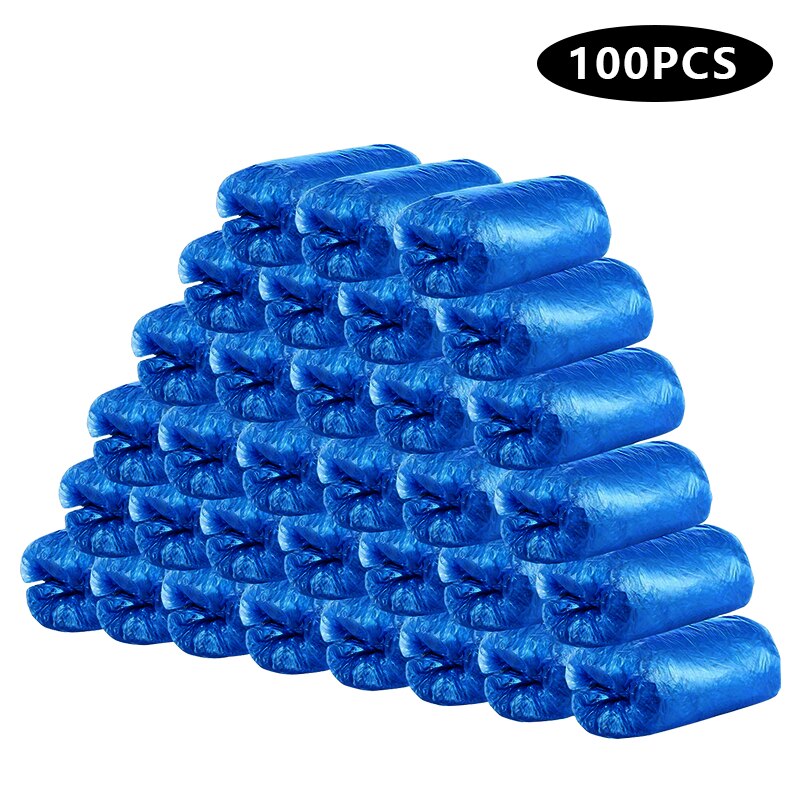 100 Stks/zak Wegwerp Plastic Overschoenen Overschoenen Case Waterdichte Schoen Cover Pouch Anti Dity Dust Regendicht Outdoor Boot Cover: Blue-100PCS