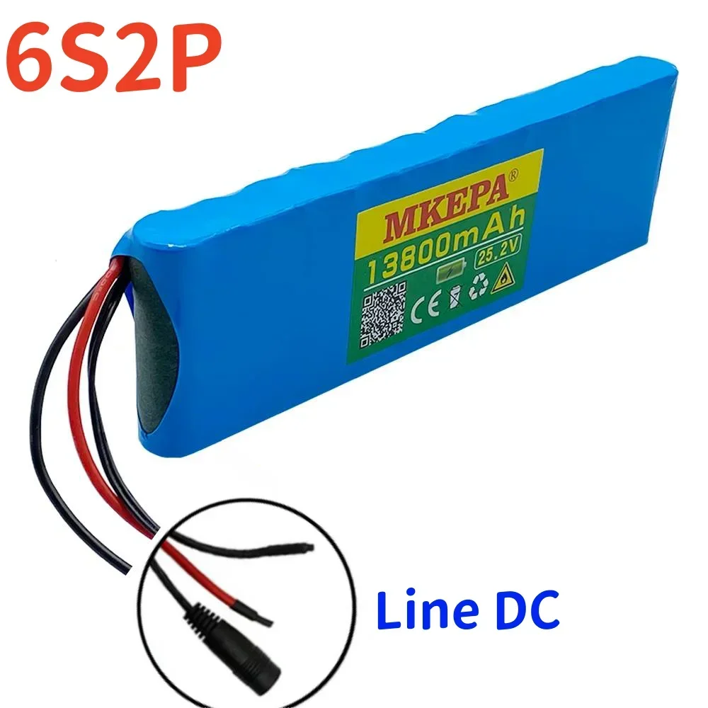 Bateria de íon de lítio 6s2p 25.2V13.8ah 18650 24V 13800mAh bateria de íon de lítio, adequada para baterias de bicicleta/scooter: Bege