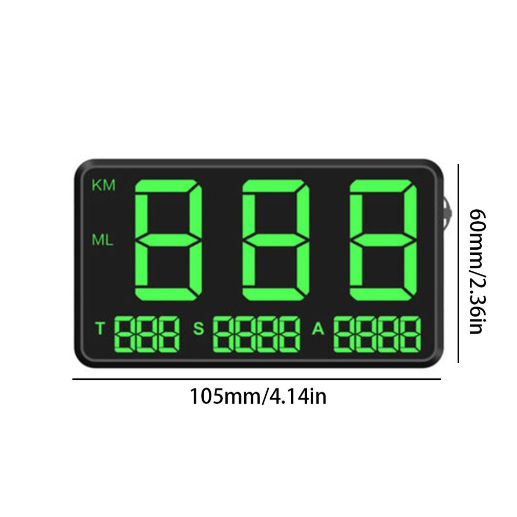 General Hud Head Display Gps Overspeed Alarm Mileage Statistics Head Display C80 Car Accessories