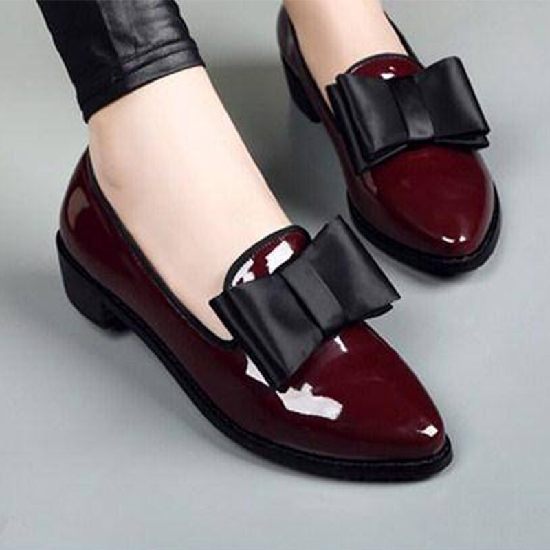 Naiset rusetti toimisto tasainen naisten teräväkärkiset kengät nainen mukava lipsahdus housut naisten jalkineet naisten kengät